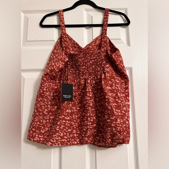 Simply Vera Wang Maroon/Pink Leopard Design Tank Top BNWT Size M - Picture 2 of 3